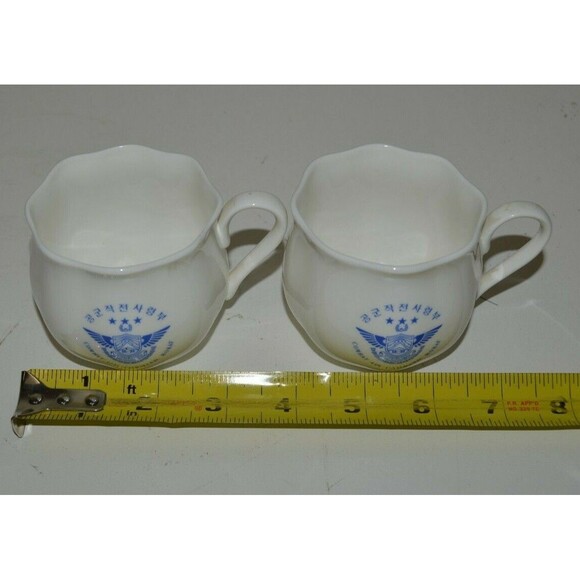 Vintage Combat Air Command ROKAF Bone China KOREA Coffee Mug Set Air Force - Picture 8 of 8